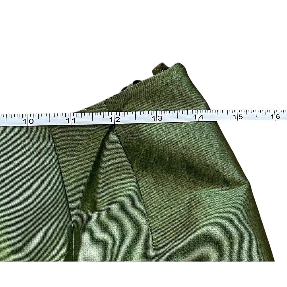 Vintage Talbots Moss Green Silk Shantung Ankle Pants, Size 8 Petite - Picture 9 of 9